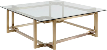 CLARA GOLD - Rectangular Glass and Stainless Steel high side table by KARE Design - view 3